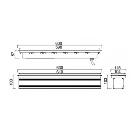 Reflektor liniowy  PXYH- XT008 18 / 24 Watt dowolny kolor+ RGB IP68 stal nierdz.